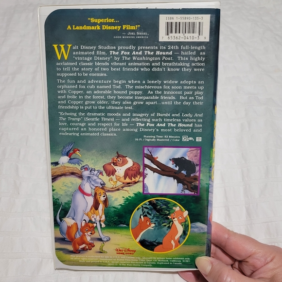 Walt Disney The Fox and the Hound. Black Diamond VHS - Picture 2 of 8